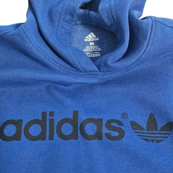 Boys Adidas Blue Hoodie Size Small Fits like a Med - Picture 2 of 2